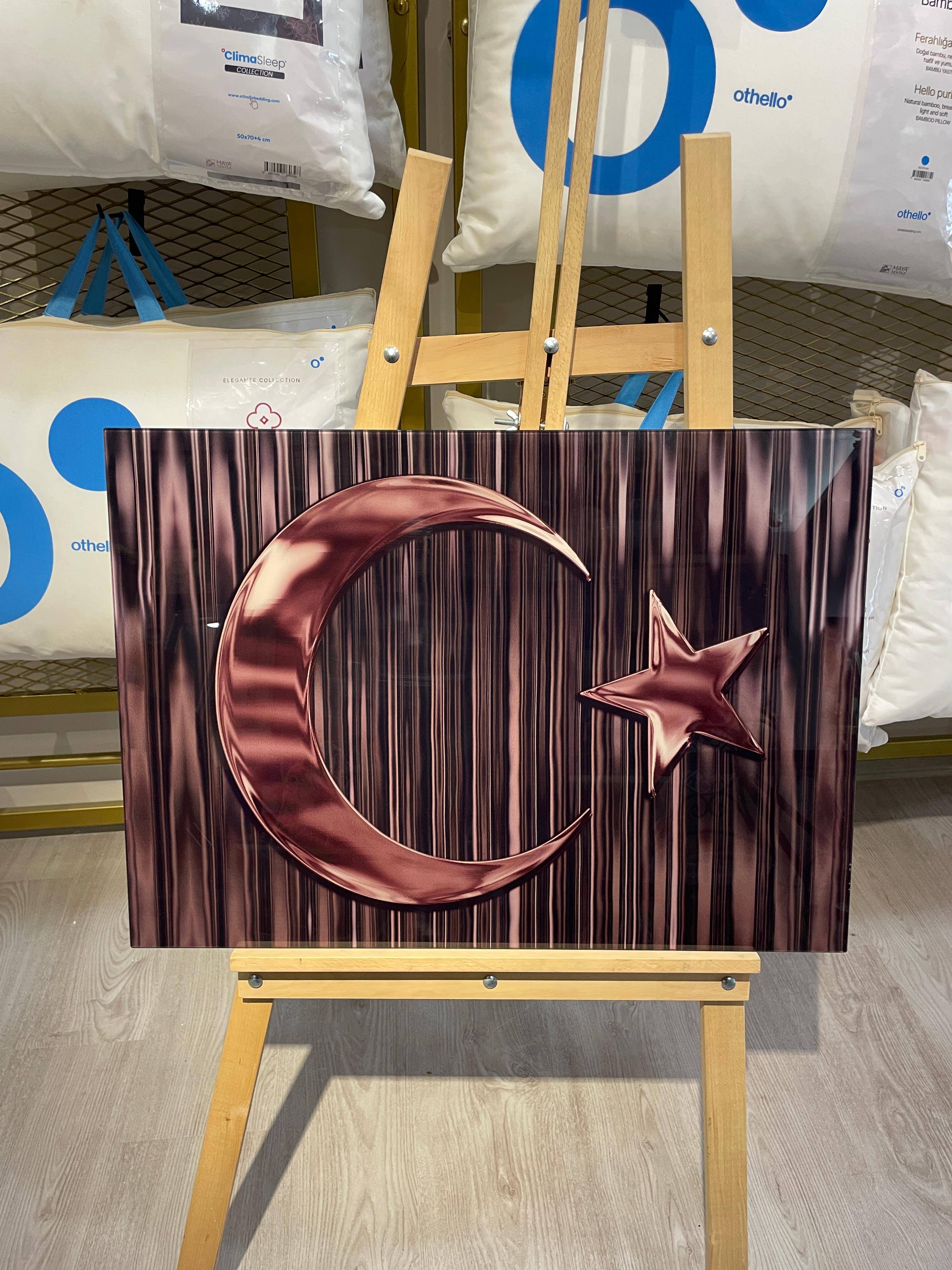 Türk Bayrağı Cam Tablo 50*70 CM - 1