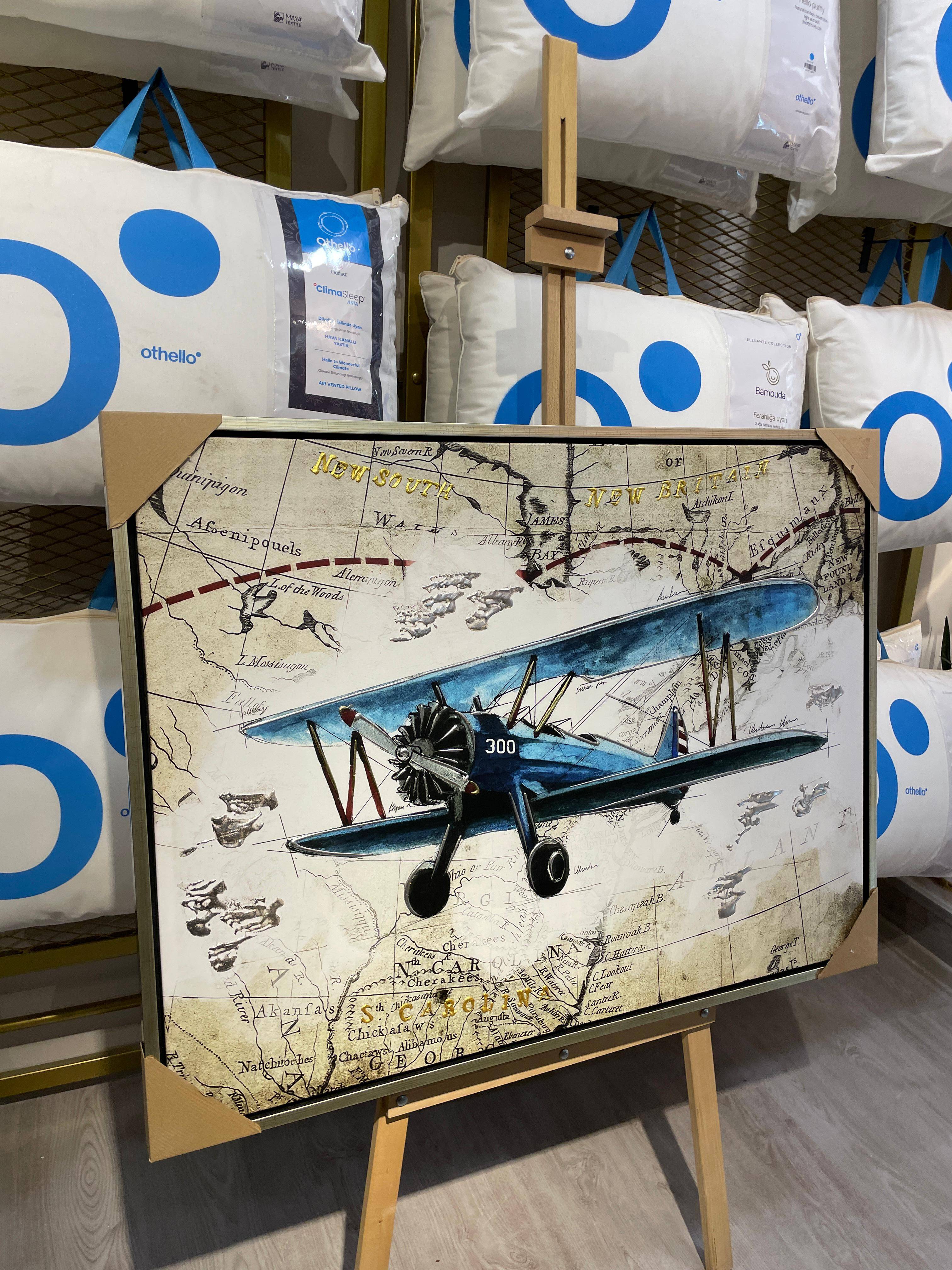 UÇAK DOKULU KANVAS TABLO 75*100 CM - 2