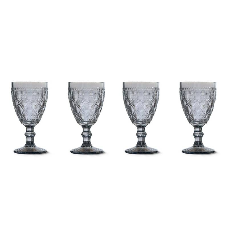 WD Lifestyle Dubai 4'lü Cam Kadeh Seti 400 ml - Mavi - 1