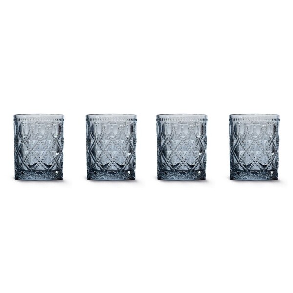 WD Lifestyle Dubai 4'lü Cam Su Bardağı Seti 300 ml - Mavi 