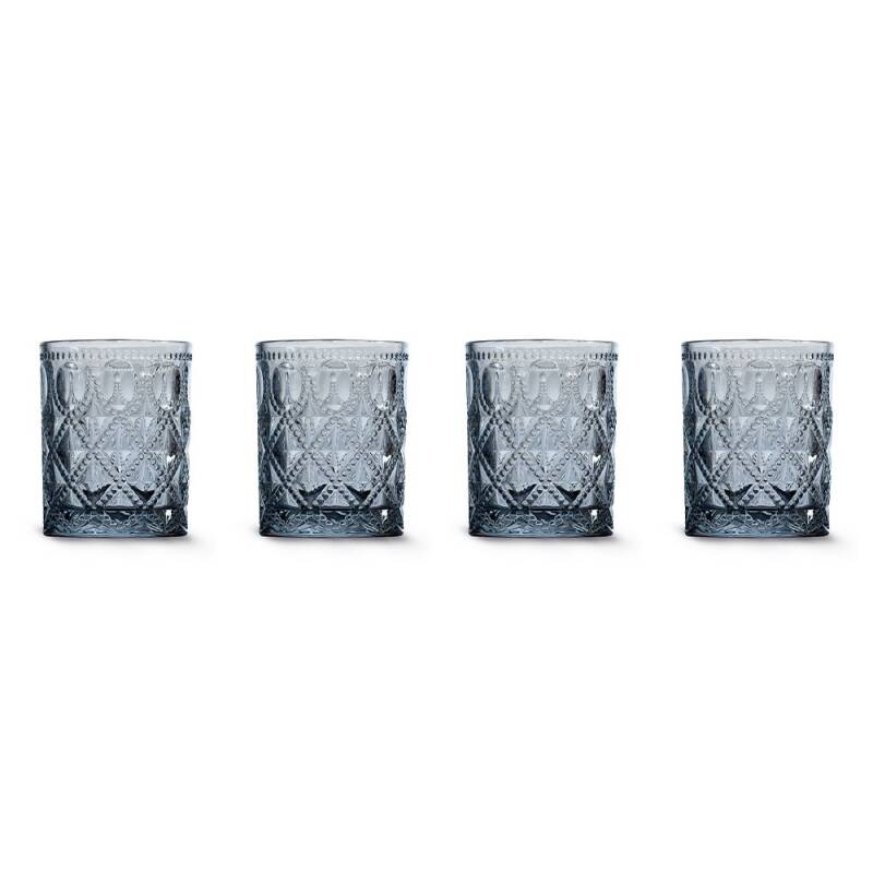 WD Lifestyle Dubai 4'lü Cam Su Bardağı Seti 300 ml - Mavi - 1