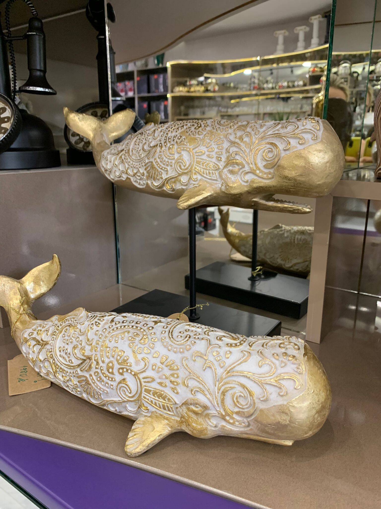 Whale Gold Işlemeli Balina Biblo 40 Cm Ak.ıd0115 - 2